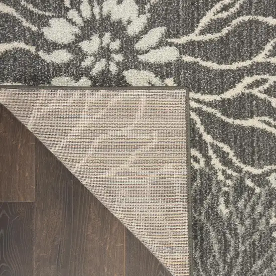 Blue And Gray Floral Area Rug Photo 9
