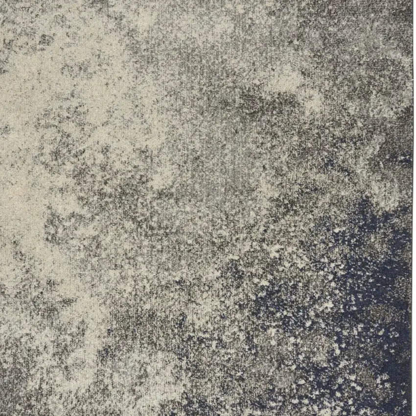 Gray And Ivory Abstract Area Rug Photo 3