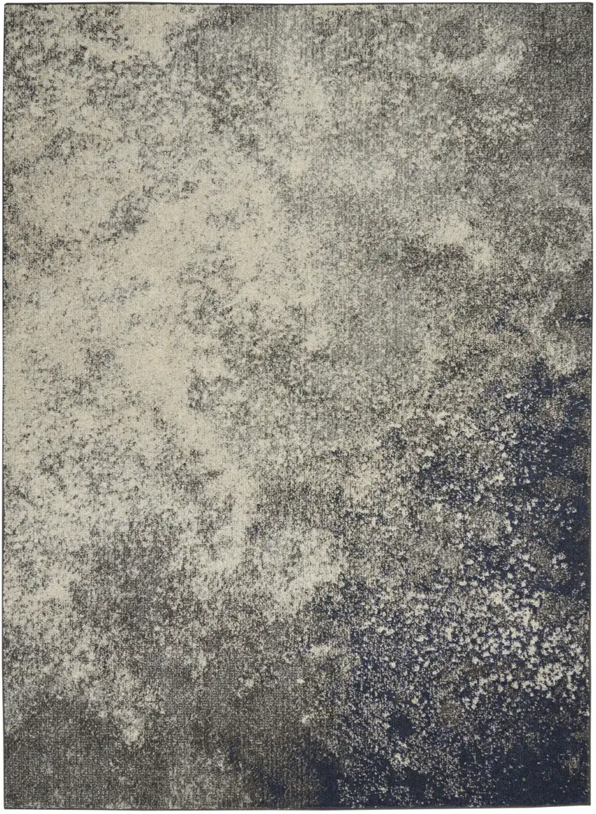 Gray And Ivory Abstract Area Rug Photo 1