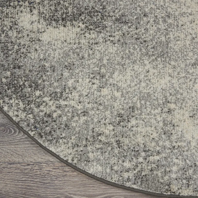 Charcoal and Ivory Abstract Area Rug Photo 2