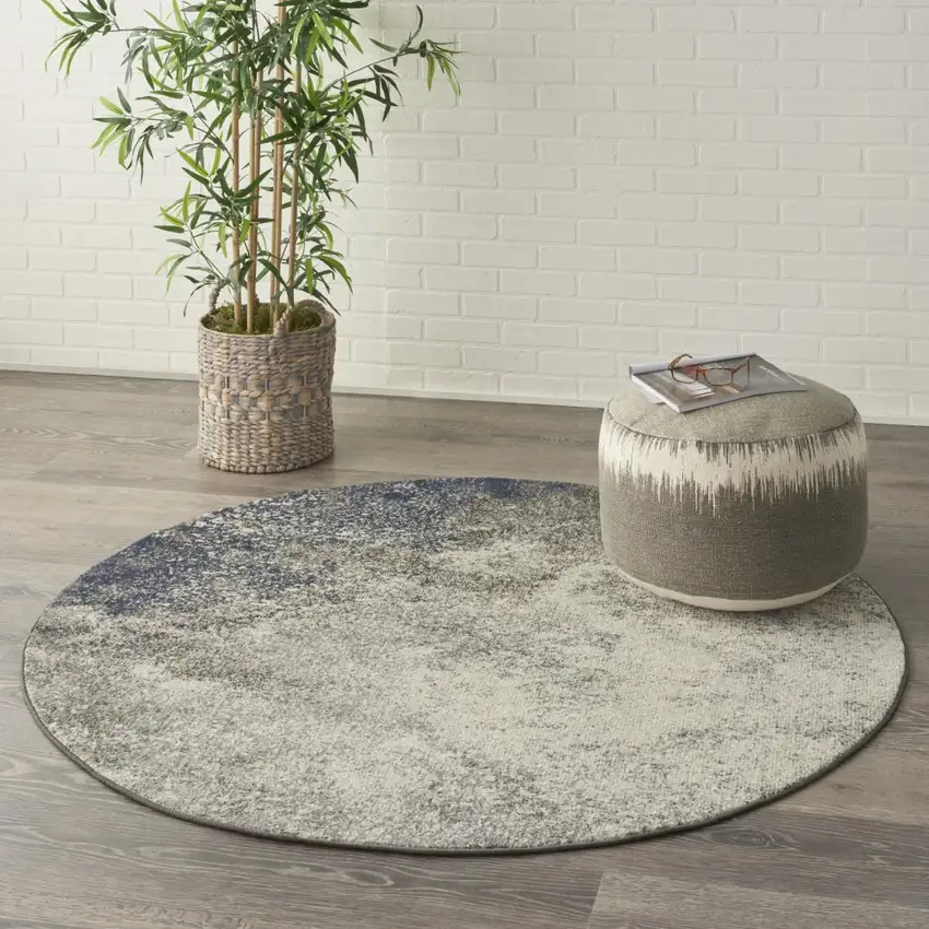 Charcoal and Ivory Abstract Area Rug Photo 7