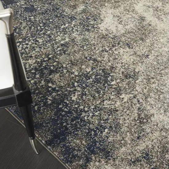 Gray And Ivory Abstract Area Rug Photo 9