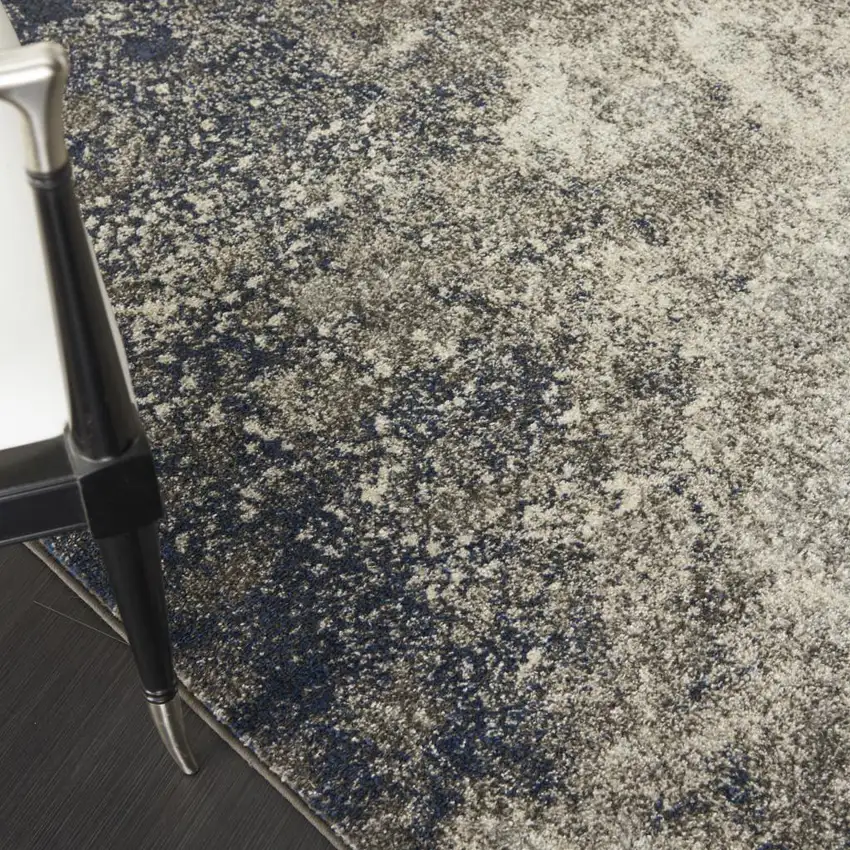 Gray And Ivory Abstract Area Rug Photo 9