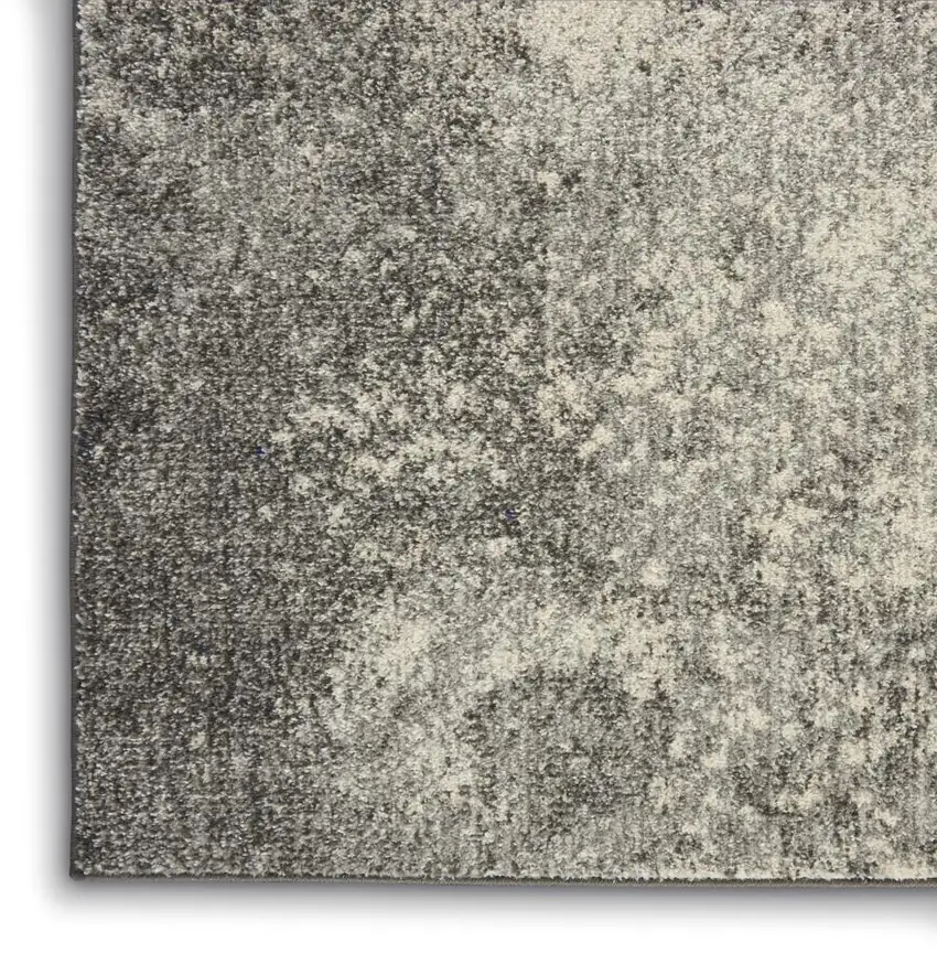Gray And Ivory Abstract Area Rug Photo 8