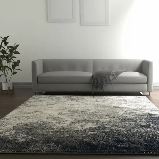 Gray And Ivory Abstract Area Rug Photo 1