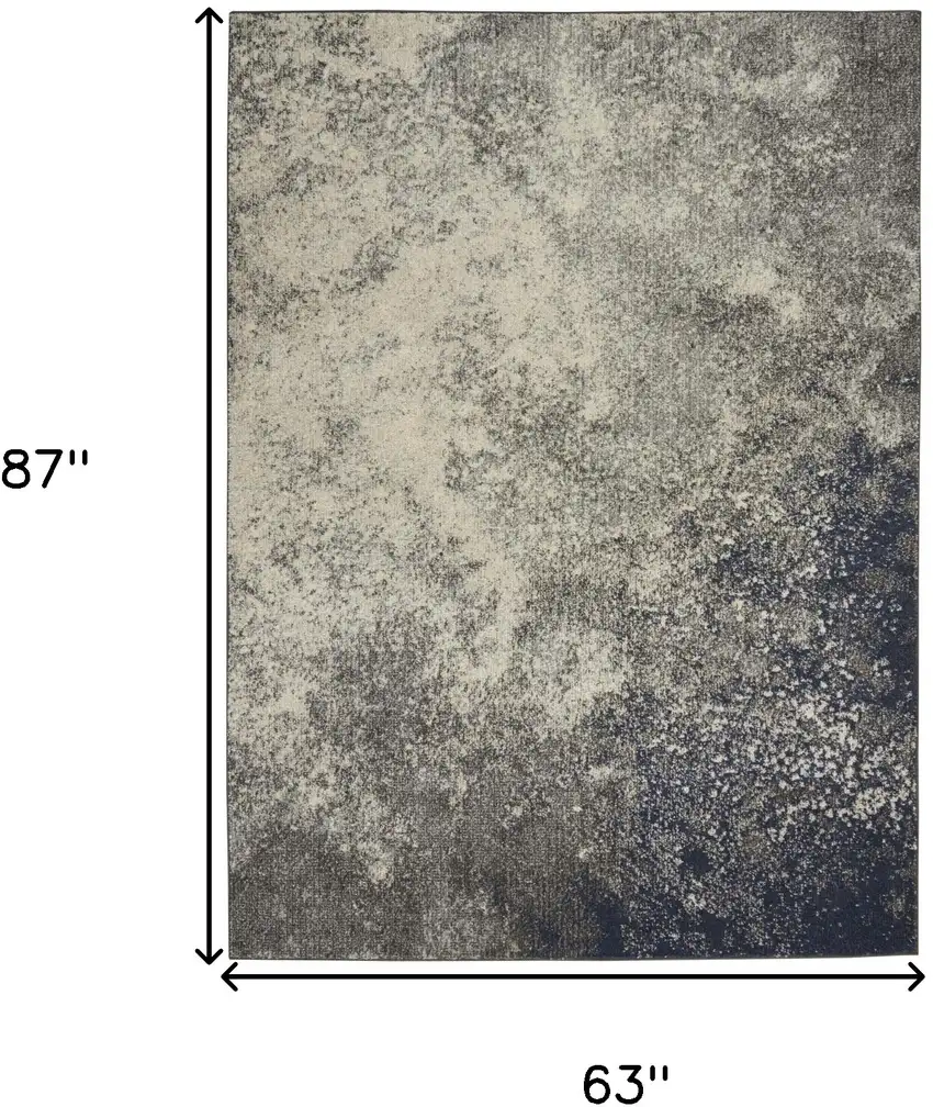 Gray And Ivory Abstract Area Rug Photo 5