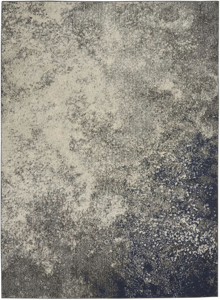 Charcoal and Ivory Abstract Area Rug Photo 3