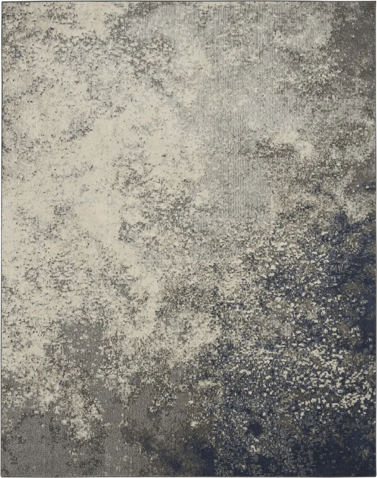 Charcoal and Ivory Abstract Area Rug Photo 5