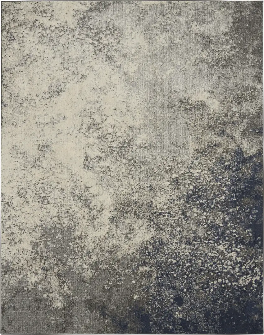 Gray And Ivory Abstract Area Rug Photo 3