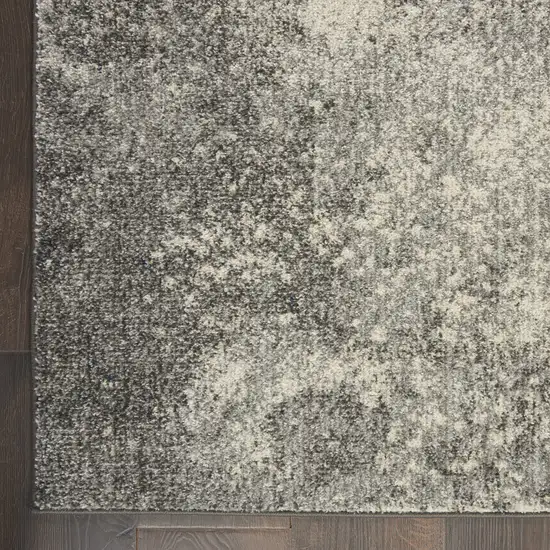 Gray And Ivory Abstract Area Rug Photo 9