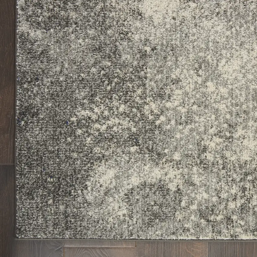 Gray And Ivory Abstract Area Rug Photo 9