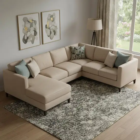 Gray And Ivory Abstract Area Rug Photo 1