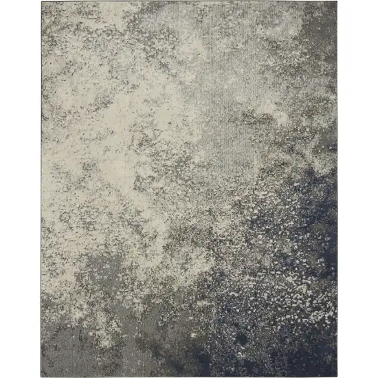 Gray And Ivory Abstract Area Rug Photo 7