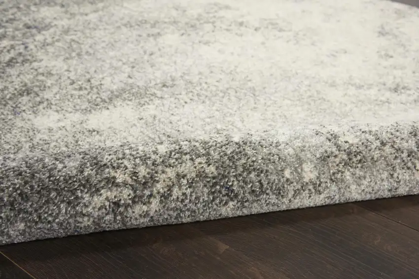 Gray And Ivory Abstract Area Rug Photo 8