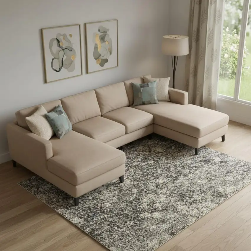 Gray And Ivory Abstract Area Rug Photo 1