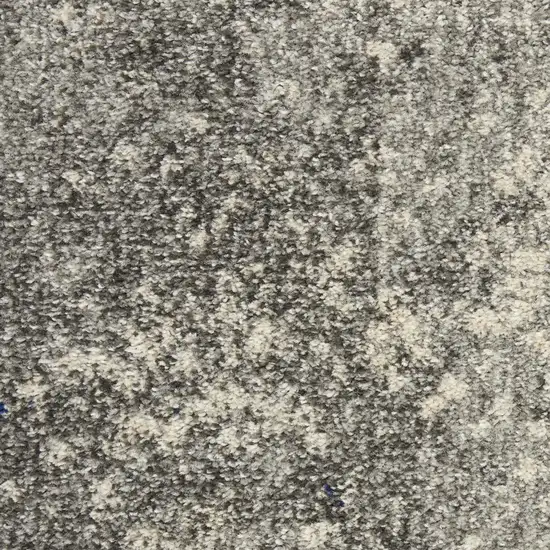 8' Gray And Ivory Abstract Round Rug Photo 9