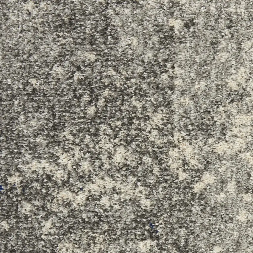 8' Gray And Ivory Abstract Round Rug Photo 9