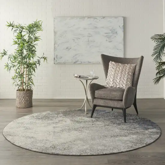 Charcoal and Ivory Abstract Area Rug Photo 5