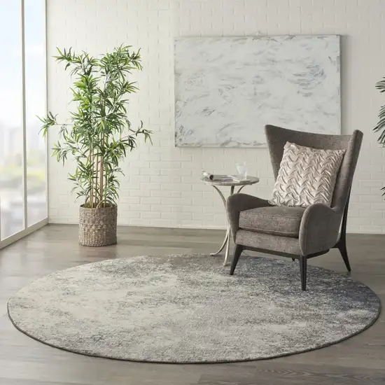 Charcoal and Ivory Abstract Area Rug Photo 7