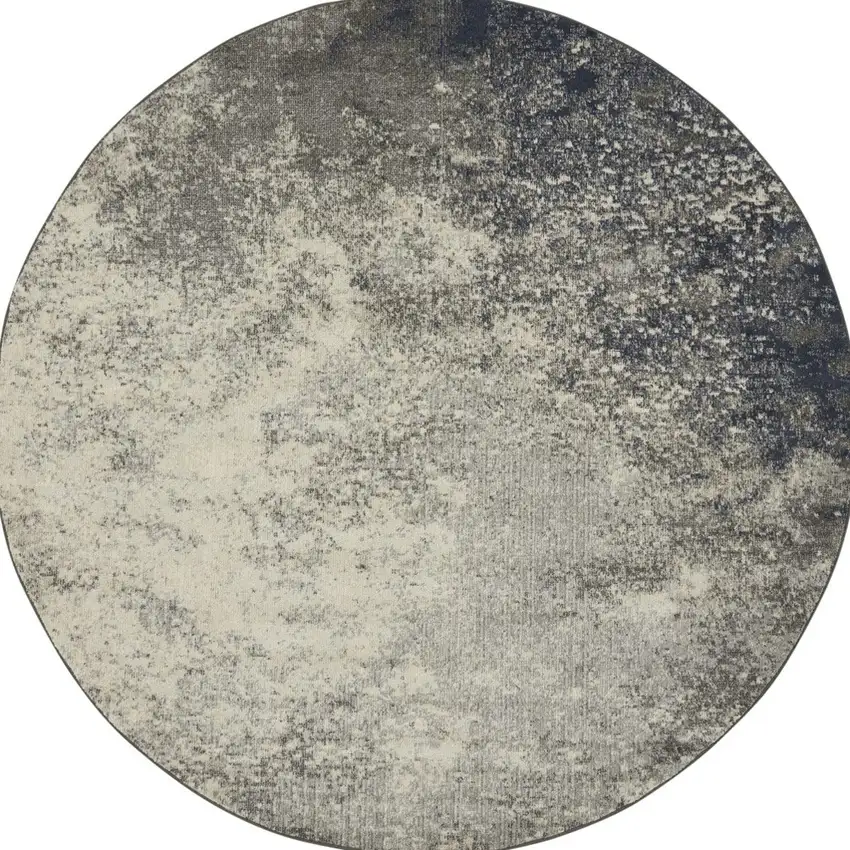 Charcoal and Ivory Abstract Area Rug Photo 8