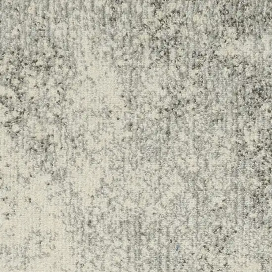 6' Gray And Ivory Abstract Runner Rug Photo 4