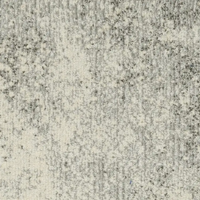 6' Gray And Ivory Abstract Runner Rug Photo 4