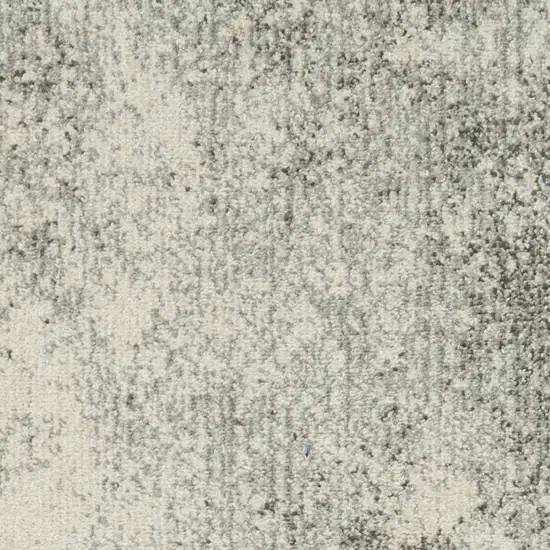 6' Gray And Ivory Abstract Runner Rug Photo 7