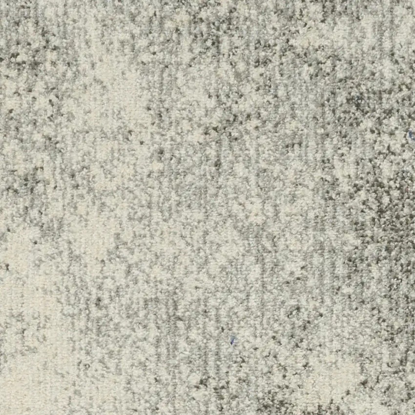 6' Gray And Ivory Abstract Runner Rug Photo 7