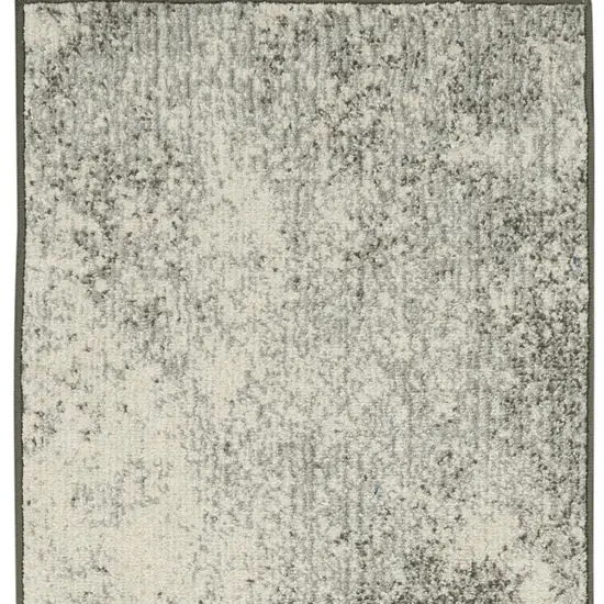 6' Gray And Ivory Abstract Runner Rug Photo 5