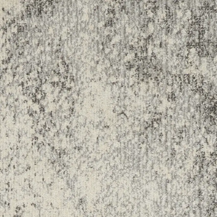 8' Gray And Ivory Abstract Runner Rug Photo 3