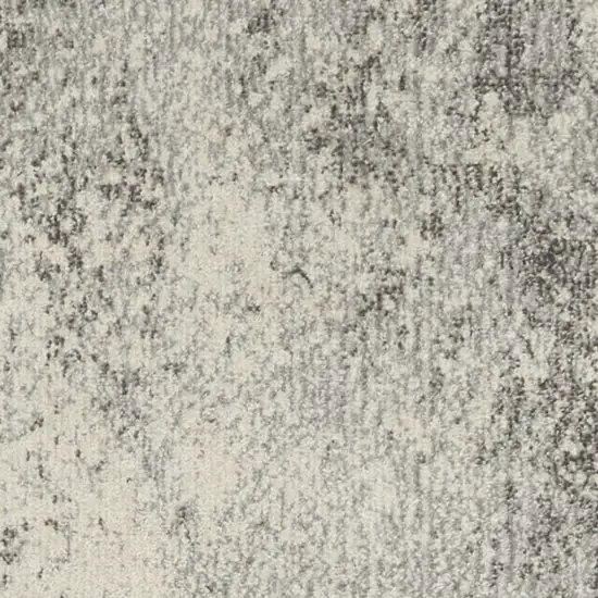 8' Gray And Ivory Abstract Runner Rug Photo 4