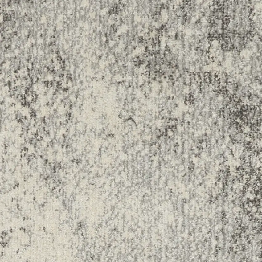 8' Gray And Ivory Abstract Runner Rug Photo 4