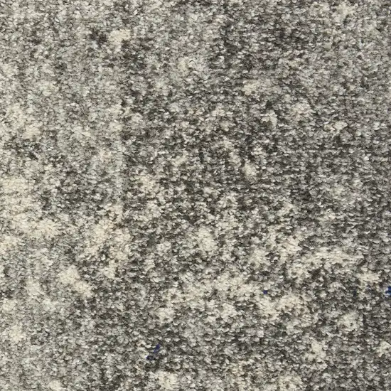 8' Gray And Ivory Abstract Runner Rug Photo 3