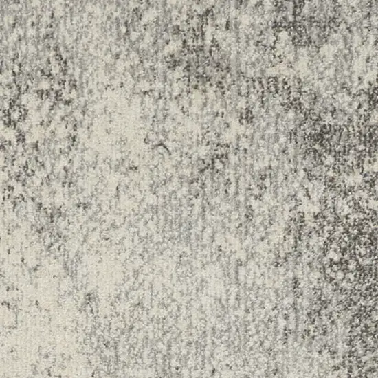 8' Gray And Ivory Abstract Runner Rug Photo 7