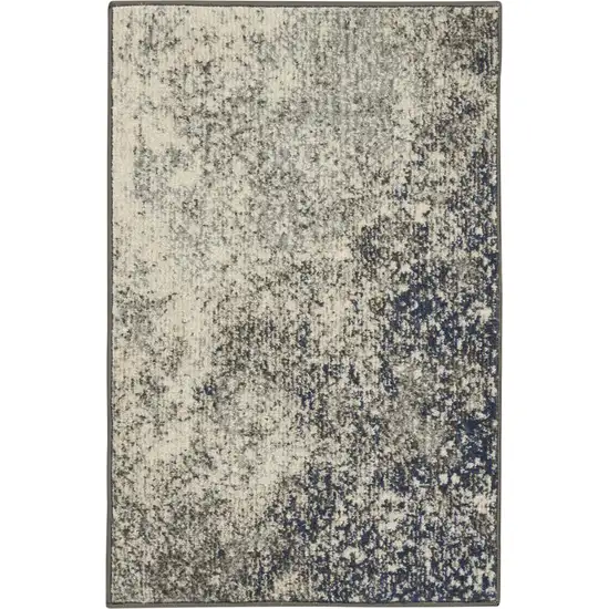 Gray And Ivory Abstract Area Rug Photo 9