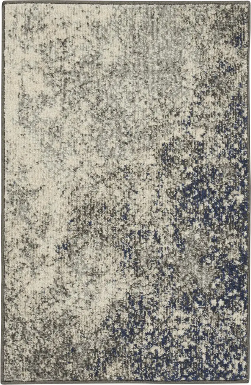 Gray And Ivory Abstract Area Rug Photo 9