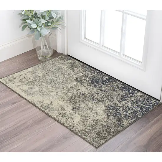 Gray And Ivory Abstract Area Rug Photo 1