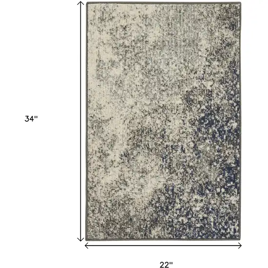 Gray And Ivory Abstract Area Rug Photo 3