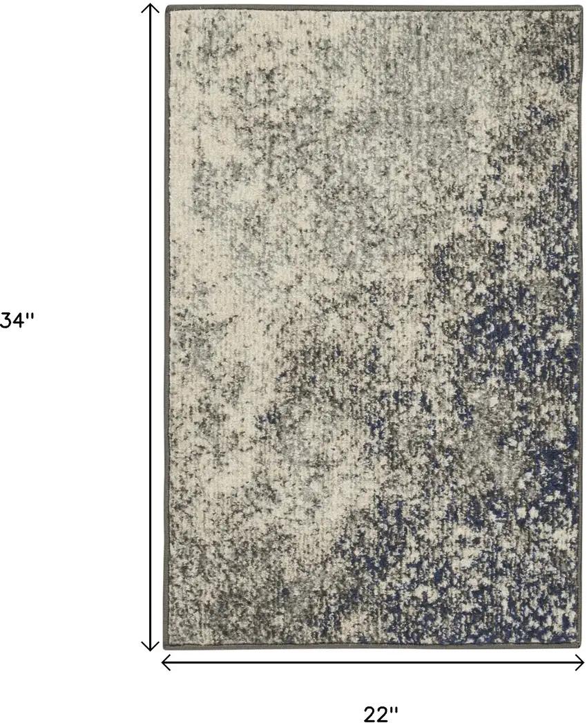 Gray And Ivory Abstract Area Rug Photo 3