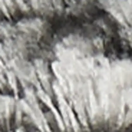 Charcoal and Ivory Abstract Shag Area Rug Photo 3