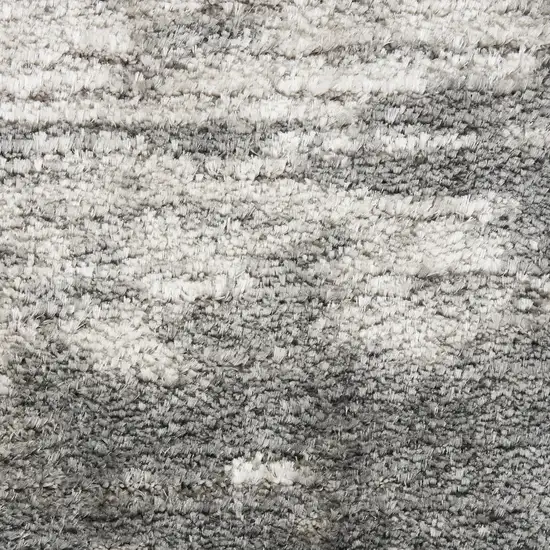 Charcoal and Ivory Abstract Shag Area Rug Photo 4