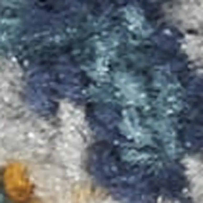 Charcoal and Ivory Abstract Shag Area Rug Photo 6