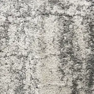 Photo of Charcoal and Ivory Abstract Shag Area Rug