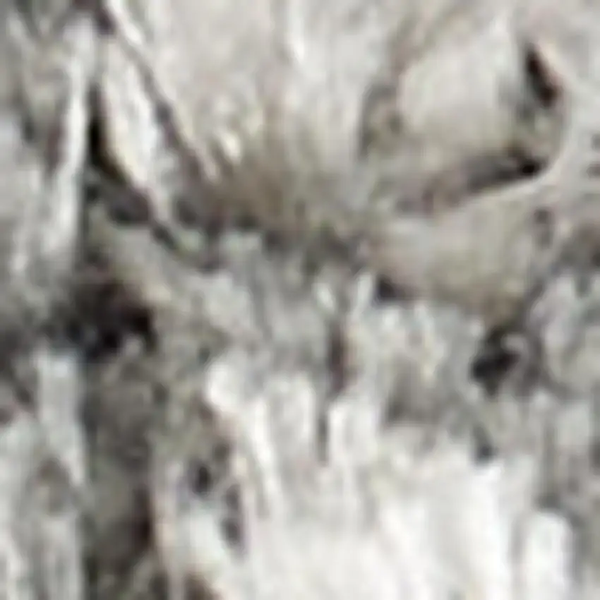 Charcoal and Ivory Abstract Shag Area Rug Photo 3