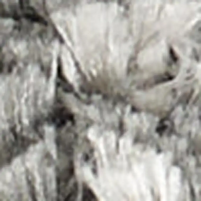 Charcoal and Ivory Abstract Shag Area Rug Photo 4