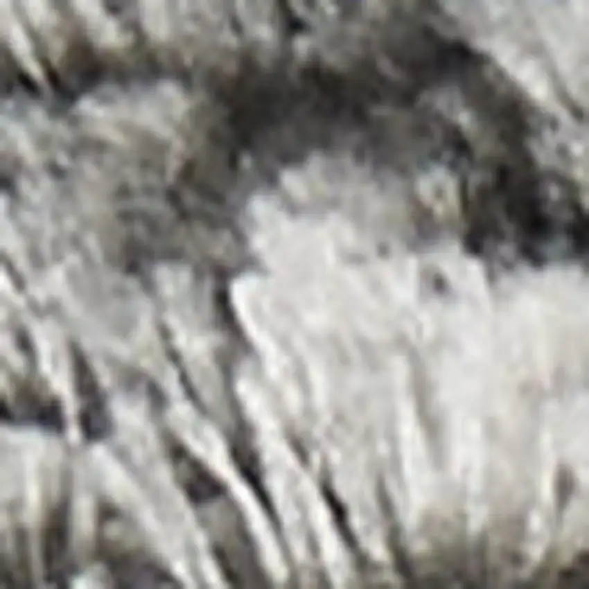 Charcoal and Ivory Abstract Shag Area Rug Photo 5