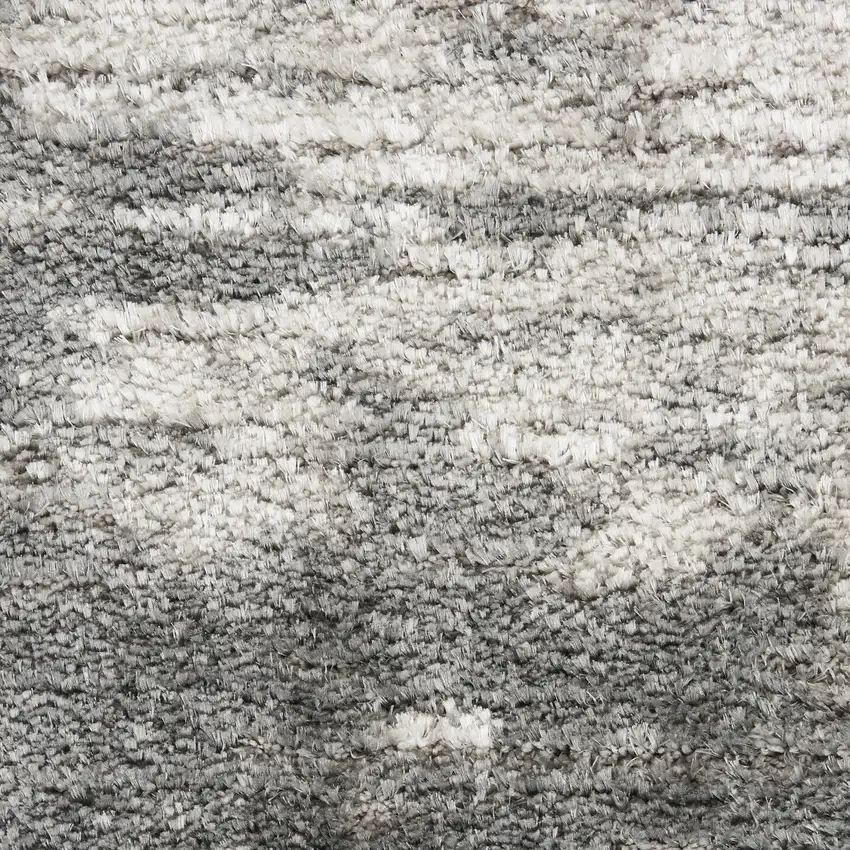 Charcoal and Ivory Abstract Shag Area Rug Photo 2