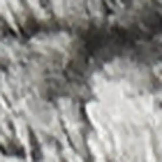 Charcoal and Ivory Abstract Shag Area Rug Photo 4