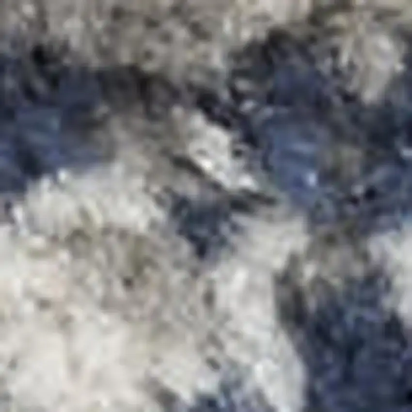 Charcoal and Ivory Abstract Shag Area Rug Photo 5