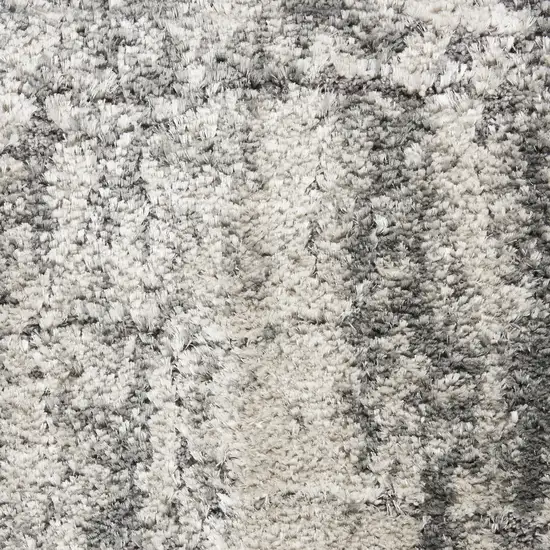Charcoal and Ivory Abstract Shag Area Rug Photo 5